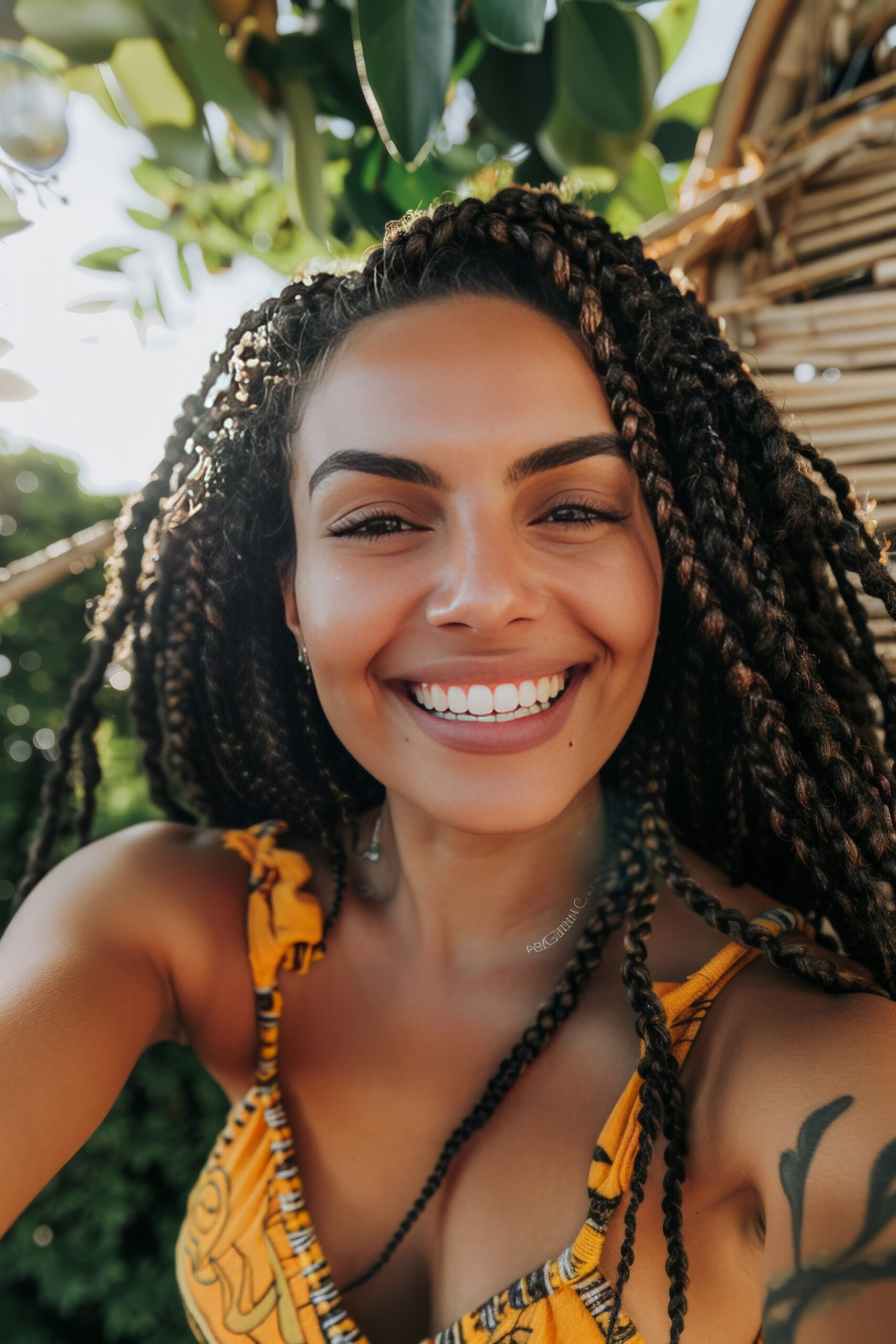 une belle femme avec des tresses